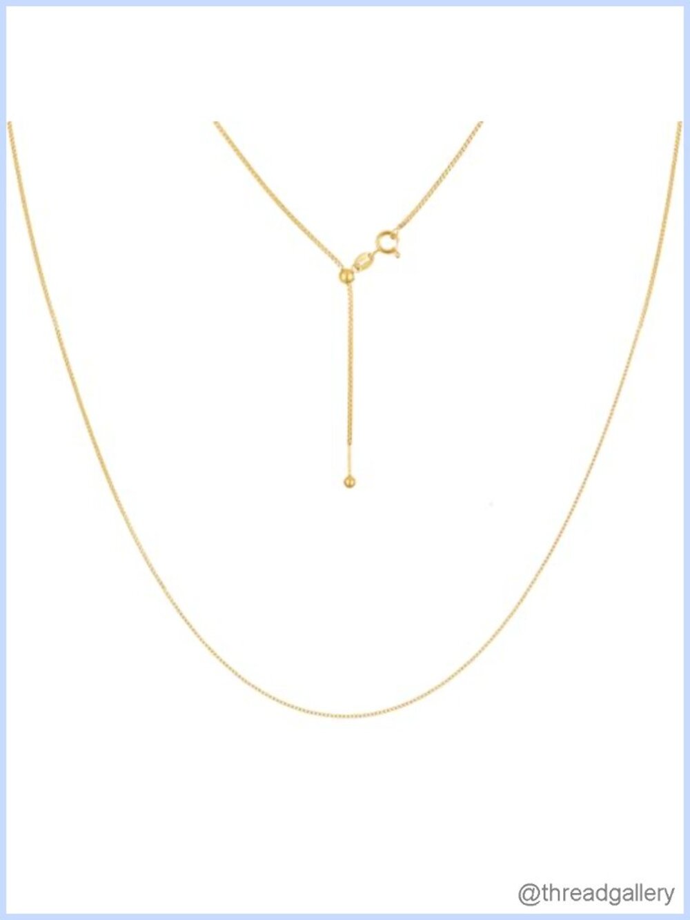 Adjustable 1mm Cable Snake Box Chain Necklace Gold Plated Stainless Steel